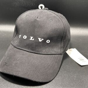 New Volvo Hat Unisex Solid Black Adjustable Strap Embroidered Cap
